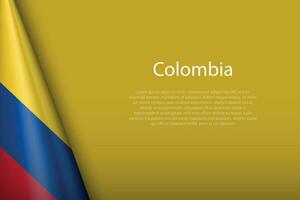 national flag Colombia isolated on background with copyspace vector