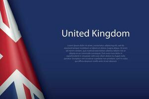 national flag United Kingdom isolated on background with copyspace vector