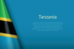 national flag Tanzania isolated on background with copyspace vector