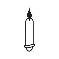 Black and White Candle Vector Illustration