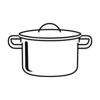 Lineal Cooking Pot Vector on White Background