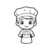 Black and White Cook Shape Vector