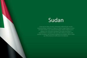 national flag Sudan isolated on background with copyspace vector