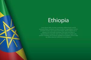 national flag Ethiopia isolated on background with copyspace vector