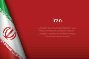 national flag Iran isolated on background with copyspace vector