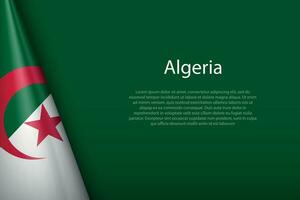 national flag Algeria isolated on background with copyspace vector