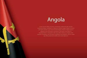 national flag Angola isolated on background with copyspace vector