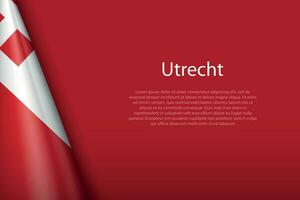 flag Utrecht, state of Netherlands, isolated on background with copyspace vector