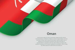 3d ribbon with national flag Oman isolated on white background vector