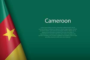 national flag Cameroon isolated on background with copyspace vector