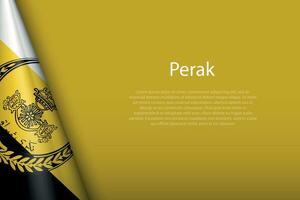 flag Perak, state of Malaysia, isolated on background with copyspace vector