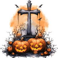 waterverf halloween clip art illustratie, gemaakt met generatief ai technologie png