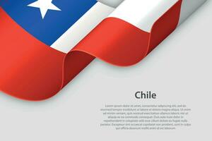 3d ribbon with national flag Chile isolated on white background vector