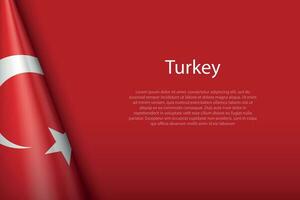 national flag Turkey isolated on background with copyspace vector