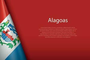 flag Alagoas, state of Brazil, isolated on background with copyspace vector