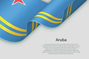 3d cinta con nacional bandera aruba aislado en blanco antecedentes vector