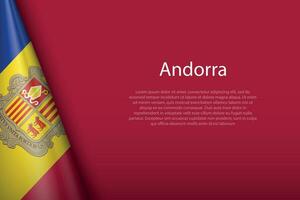 national flag Andorra isolated on background with copyspace vector