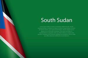 national flag South Sudan isolated on background with copyspace vector