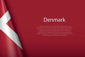 national flag Denmark isolated on background with copyspace vector