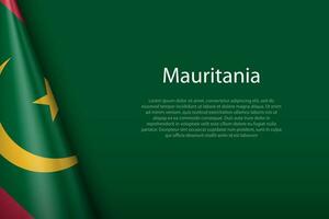 national flag Mauritania isolated on background with copyspace vector