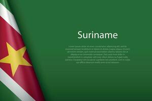 national flag Suriname isolated on background with copyspace vector