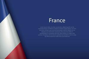 national flag France isolated on background with copyspace vector