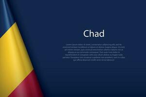 national flag Chad isolated on background with copyspace vector