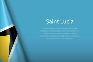 national flag Saint Lucia isolated on background with copyspace vector