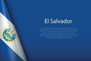 national flag El Salvador isolated on background with copyspace vector