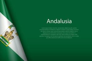 flag Andalusia, community of Spain, isolated on background with copyspace vector
