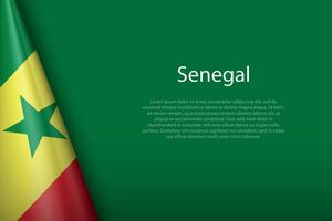 national flag Senegal isolated on background with copyspace vector