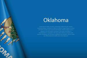 flag Oklahoma, state of United States, isolated on background with copyspace vector