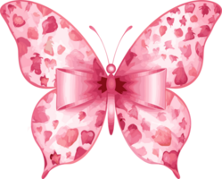 Watercolor Butterfly, Breast Cancer Awareness Clipart Illustration, Created With Generative AI Technology png