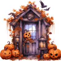 vattenfärg halloween ClipArt illustration, skapas med generativ ai teknologi png