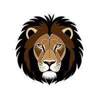 Lion head flat design vector icon. Template for logo