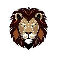 Lion head flat design vector icon. Template for logo