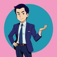 Business man cartoon character. Businessman flat design illustration vector