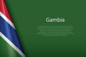 national flag Gambia isolated on background with copyspace vector