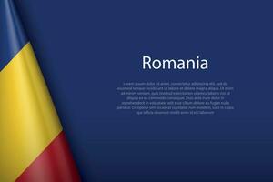 national flag Romania isolated on background with copyspace vector