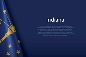 flag Indiana, state of United States, isolated on background with copyspace vector