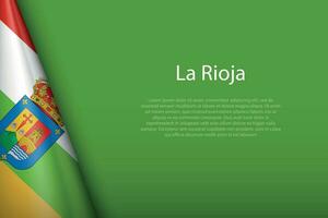 flag La Rioja, community of Spain, isolated on background with copyspace vector
