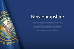 flag New Hampshire, state of United States, isolated on background with copyspace vector