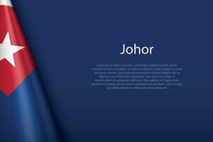 flag Johor, state of Malaysia, isolated on background with copyspace vector