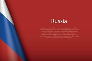 national flag Russia isolated on background with copyspace vector