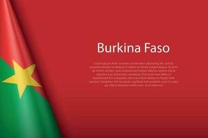 national flag Burkina Faso isolated on background with copyspace vector