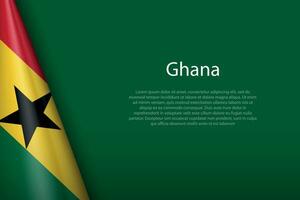 national flag Ghana isolated on background with copyspace vector