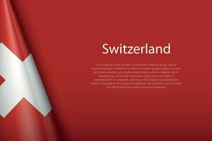 national flag Switzerland isolated on background with copyspace vector