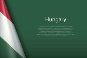 national flag Hungary isolated on background with copyspace vector