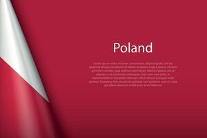 national flag Poland isolated on background with copyspace vector