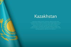 national flag Kazakhstan isolated on background with copyspace vector